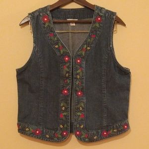 Christopher & Banks Women's Denim Holiday Vest